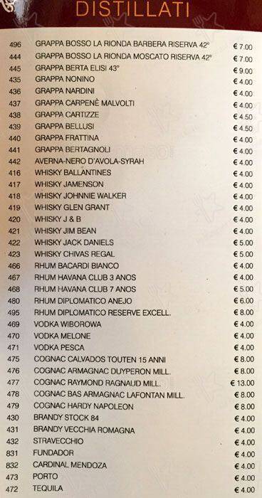 Caffè Elite меню