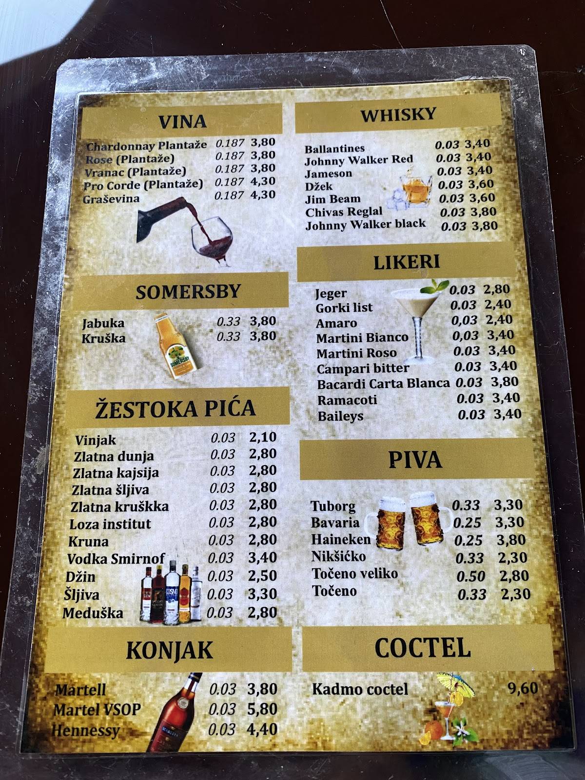 Caffe Kadmo меню