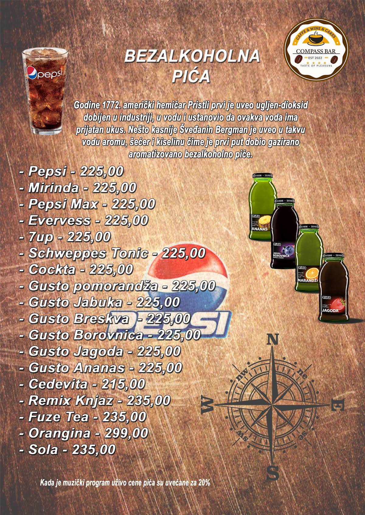 Caffe Pizza Bar Compass меню