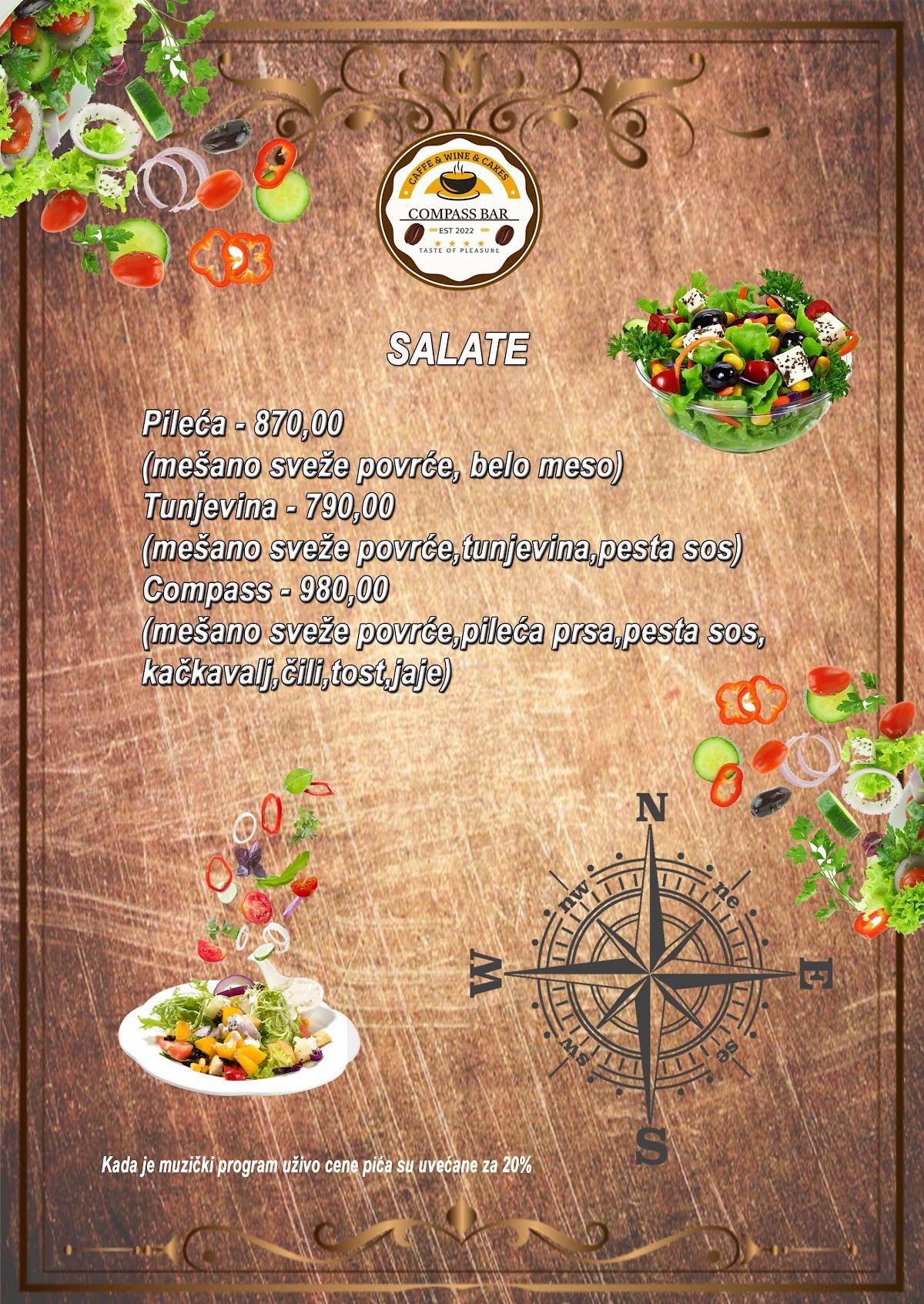 Caffe Pizza Bar Compass меню