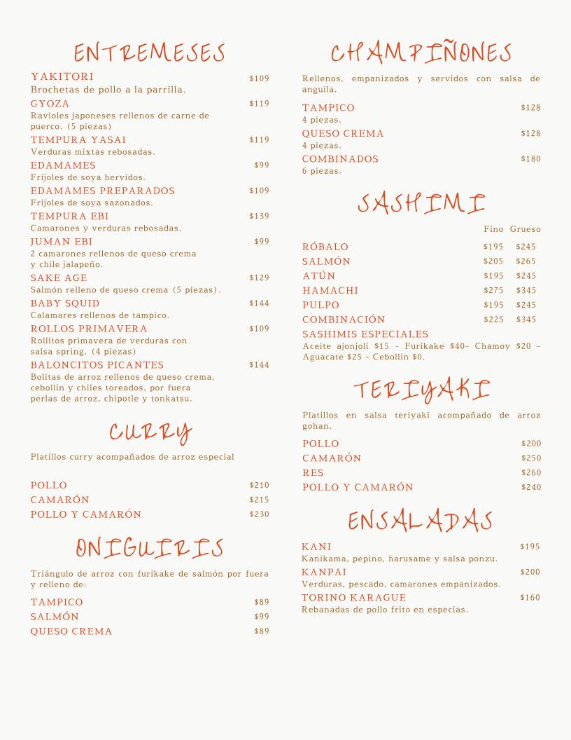 Campay Sushi меню