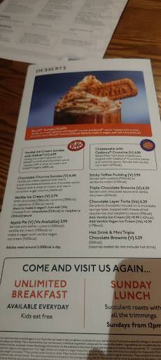 Carnon Inn Beefeater меню