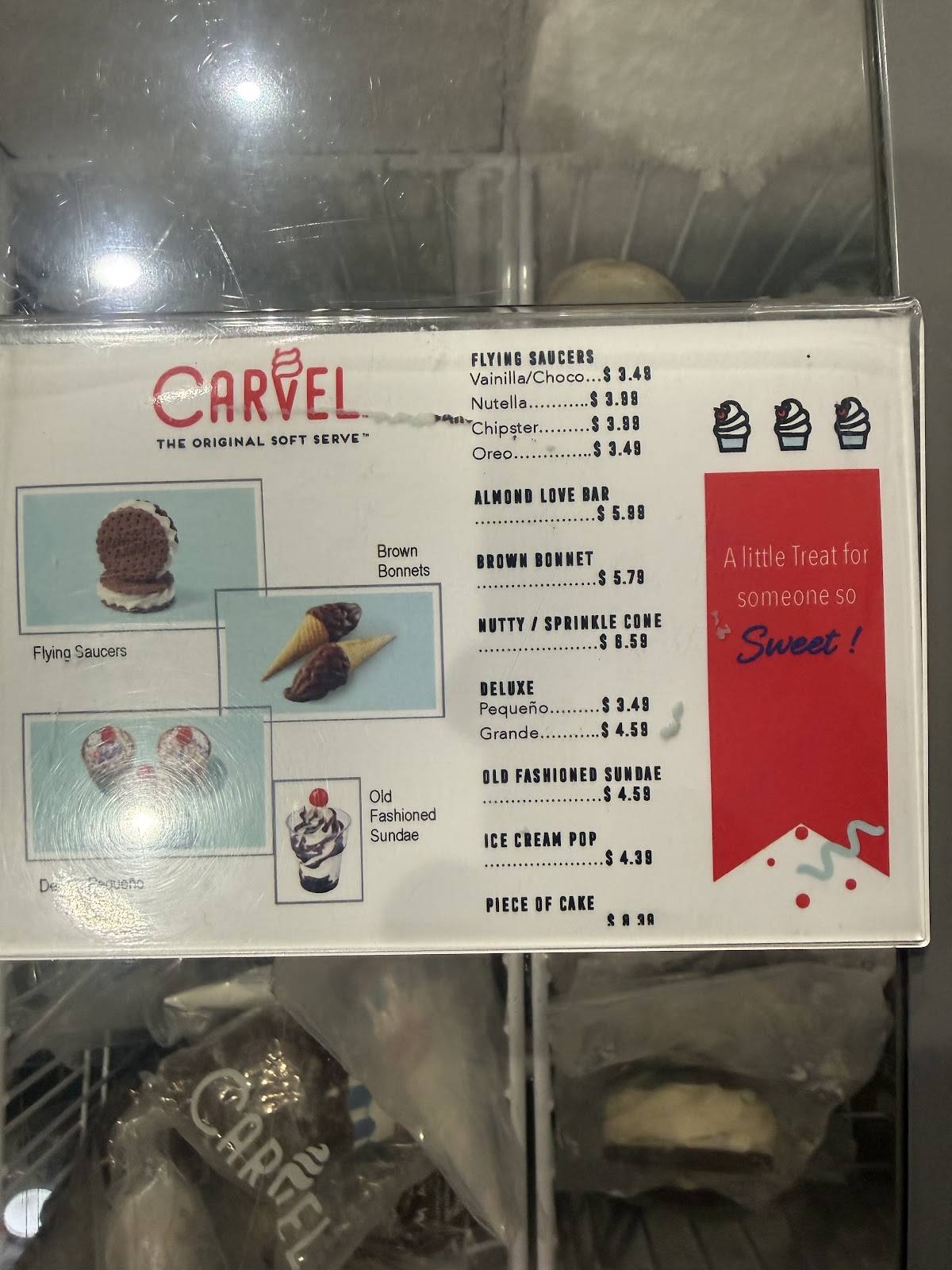 Carvel меню