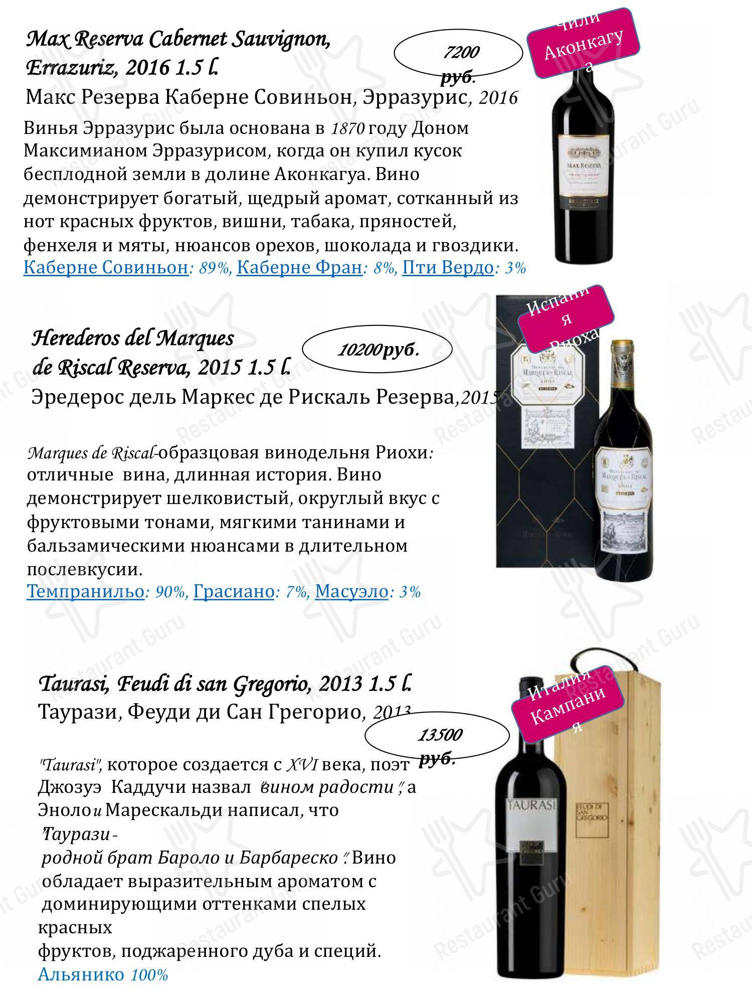 Меню Черетто Мясо - еда и напитки