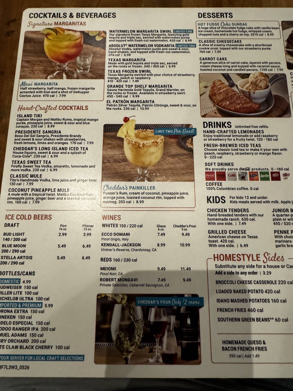 Cheddar's Scratch Kitchen меню
