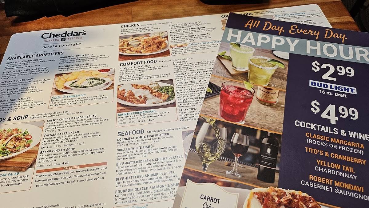 Cheddar's Scratch Kitchen меню