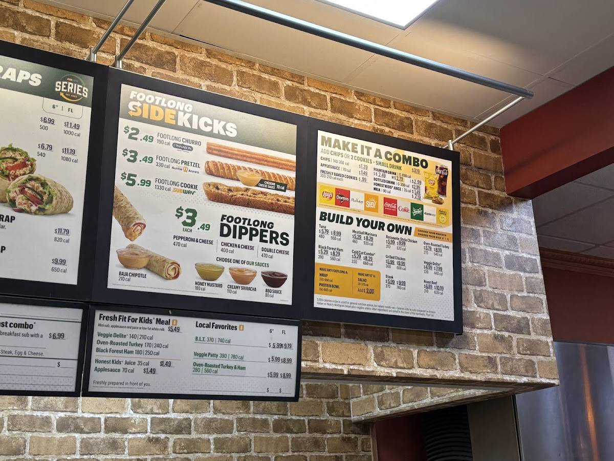 Subway меню