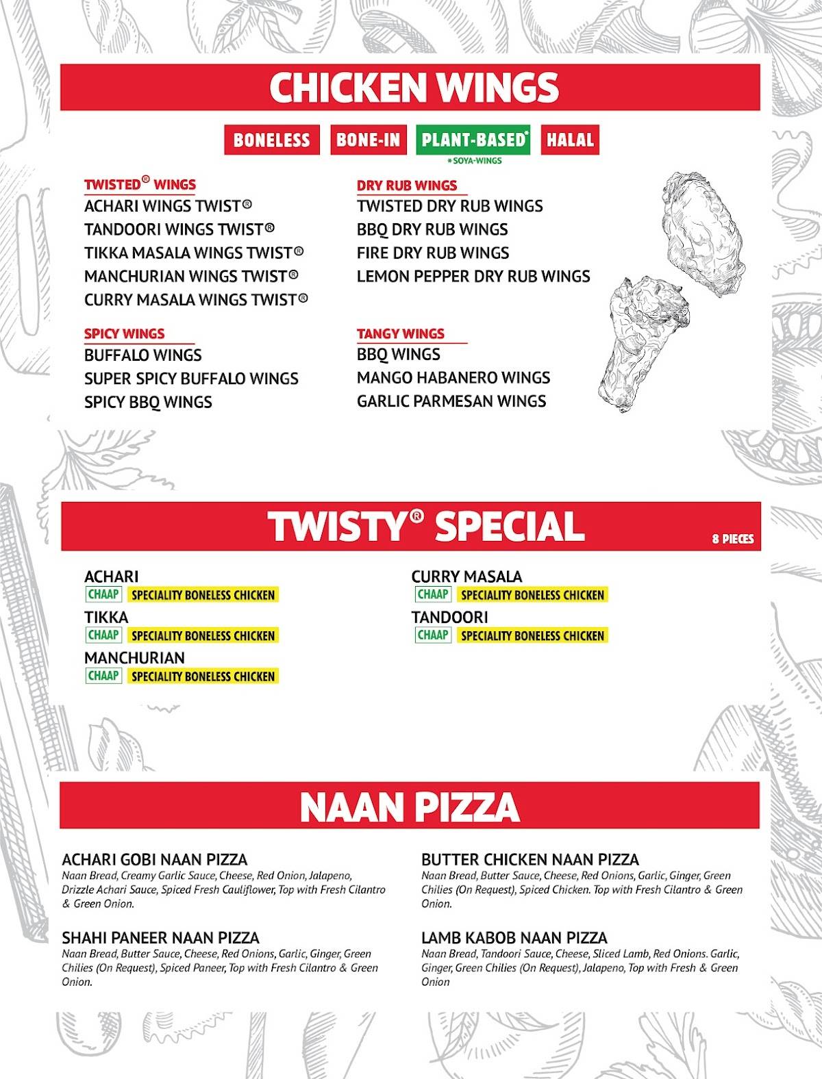 Pizza Twist меню
