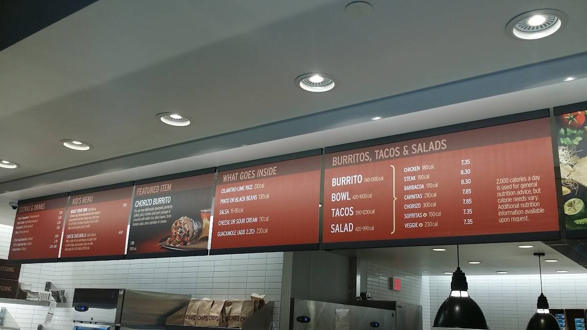 Chipotle Mexican Grill меню