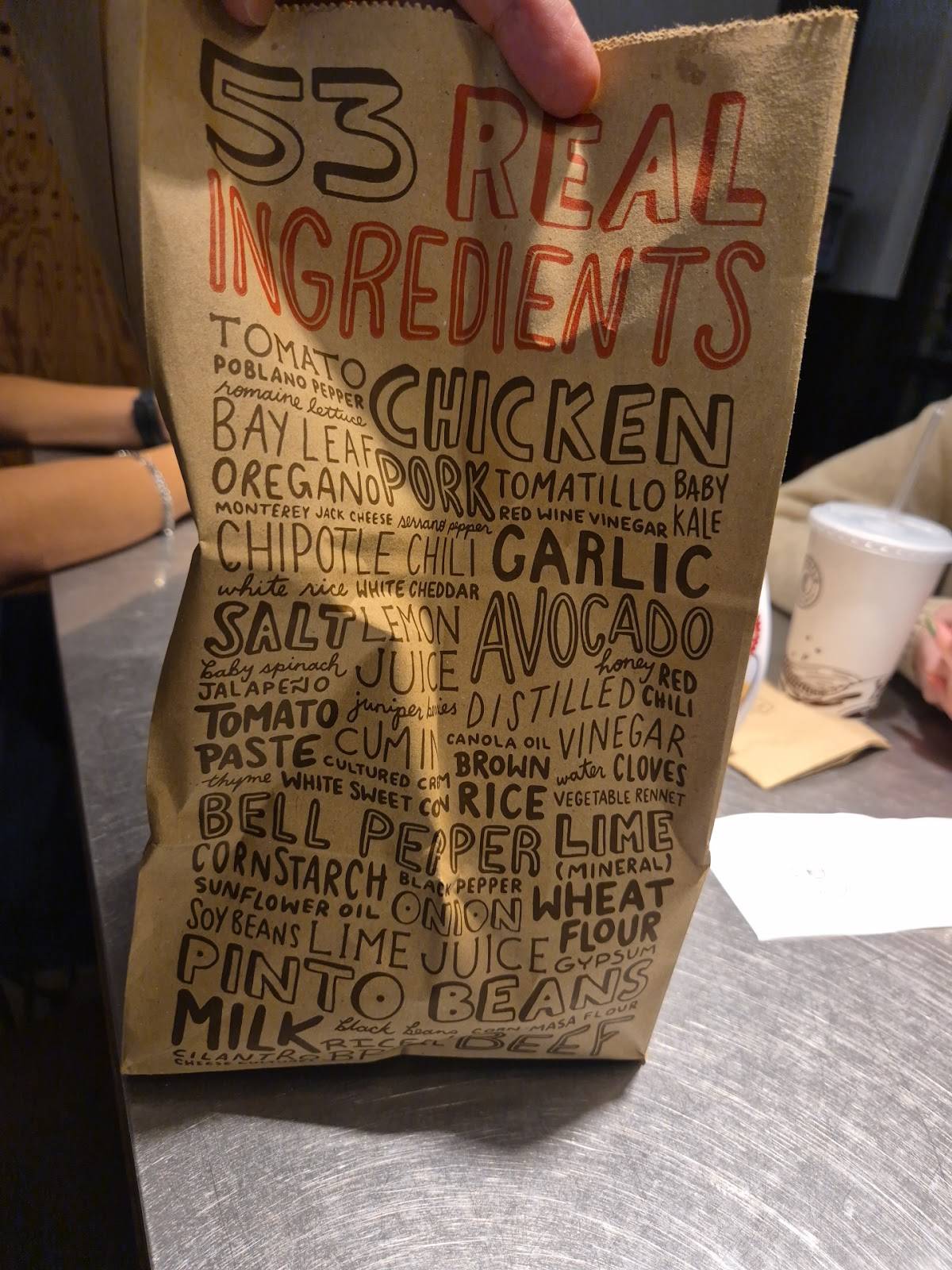Chipotle Mexican Grill меню