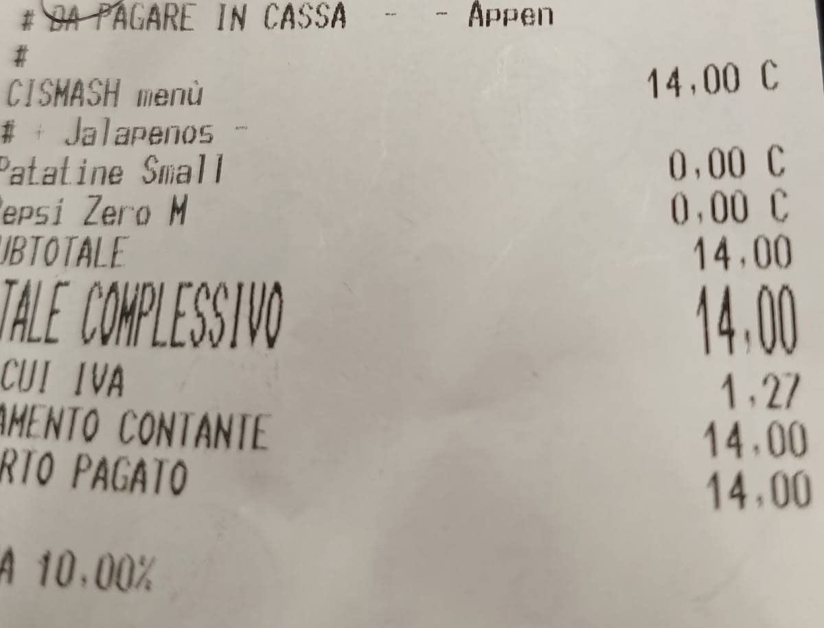 Cisbù меню