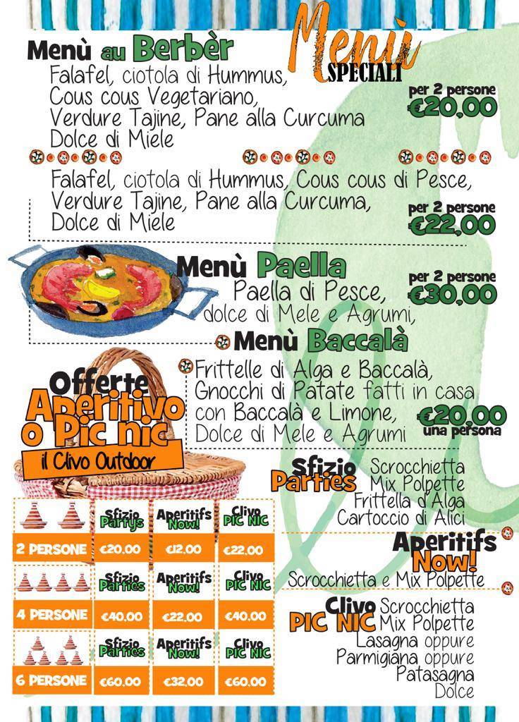 Clivo Bistrot меню