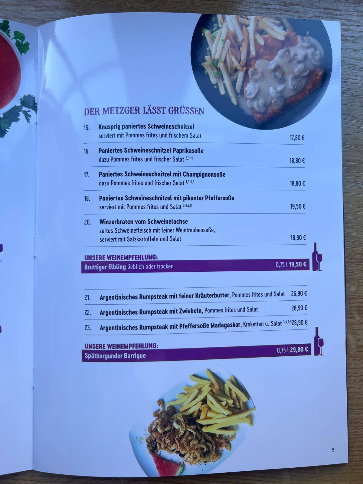 Weinhaus Gräfen - Restaurant - Hotel - Pension меню