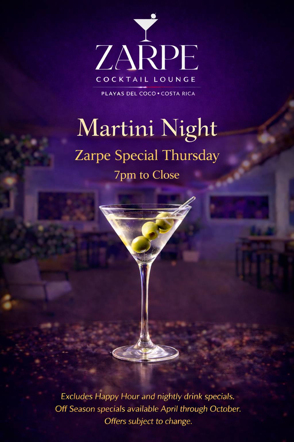 Zarpe Lounge меню