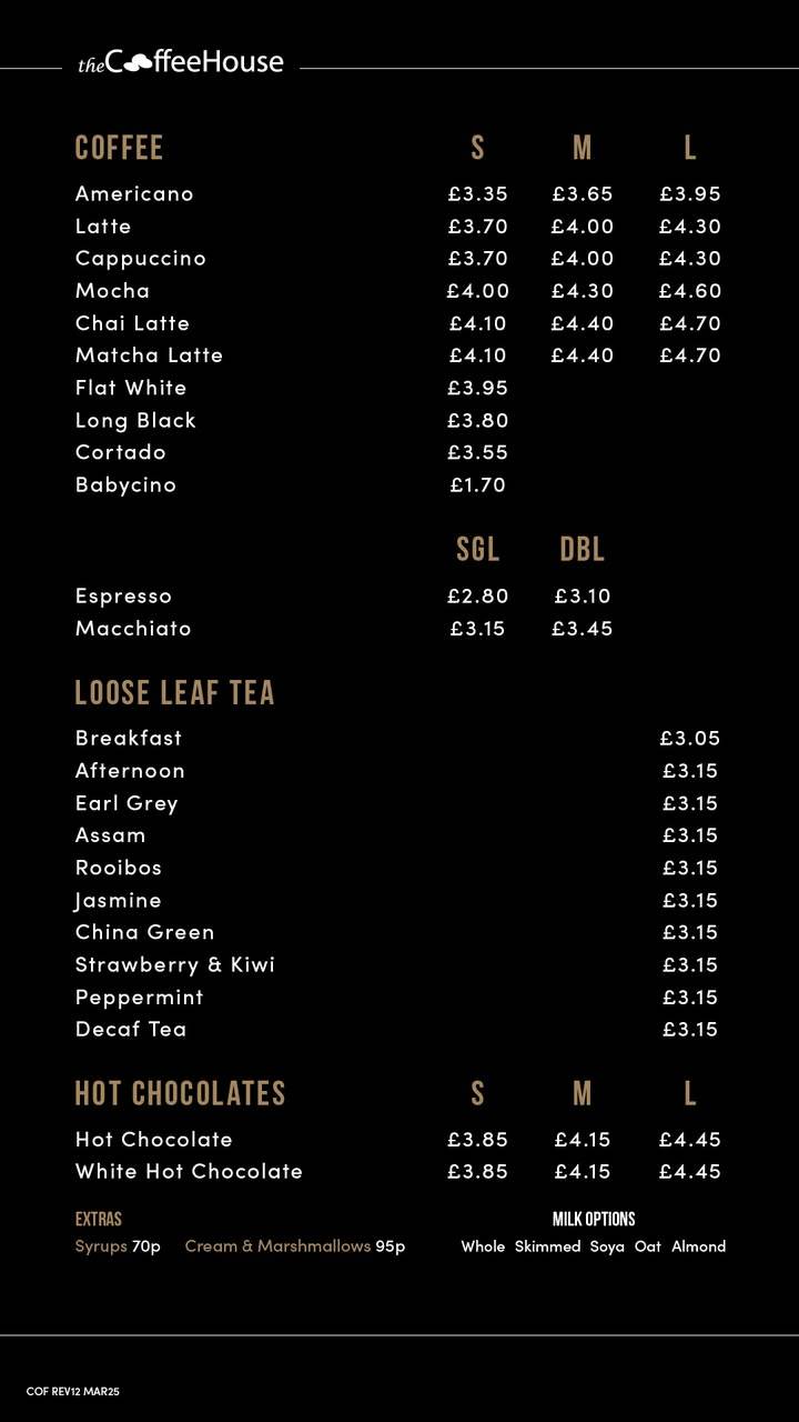 Coffee House Rochdale Riverside меню