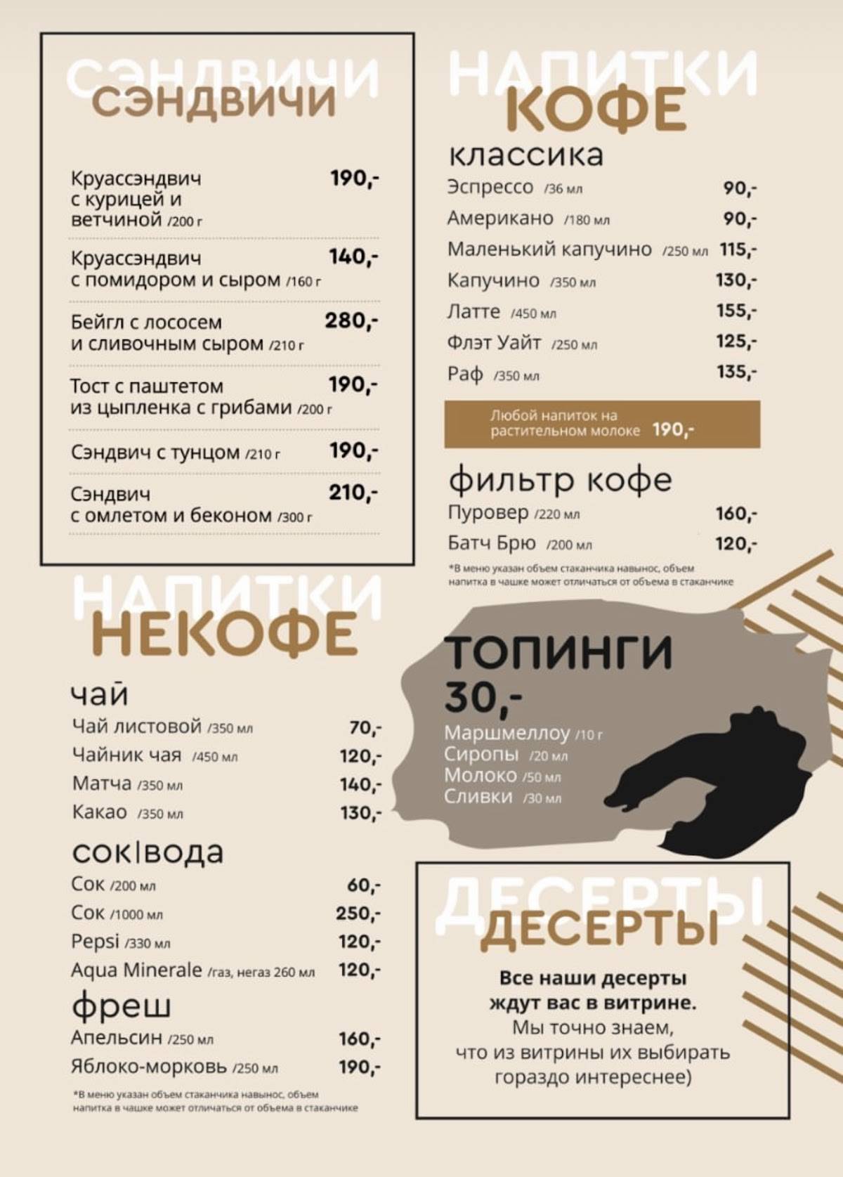 Кофейная 3 меню