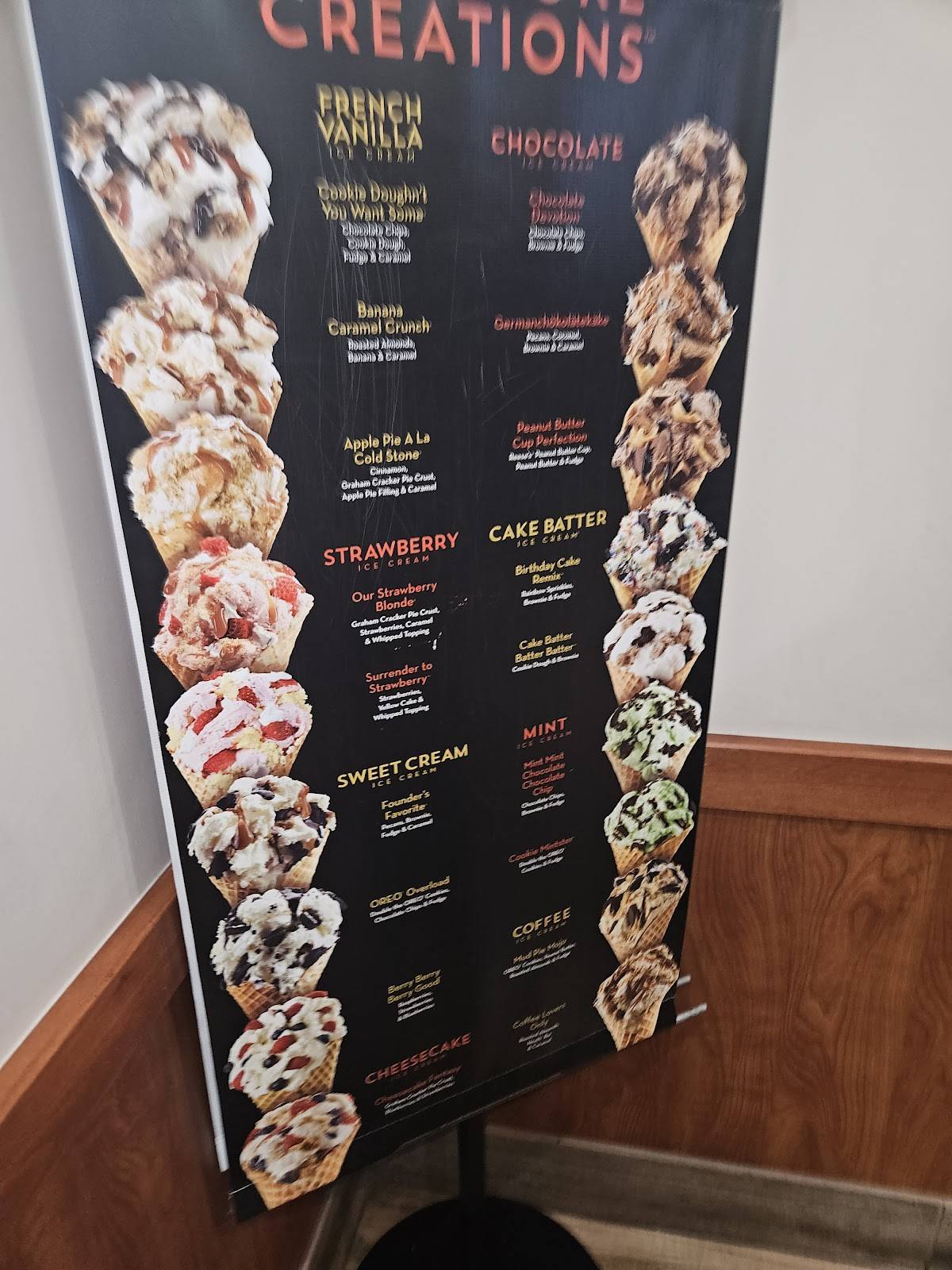 Cold Stone Creamery меню