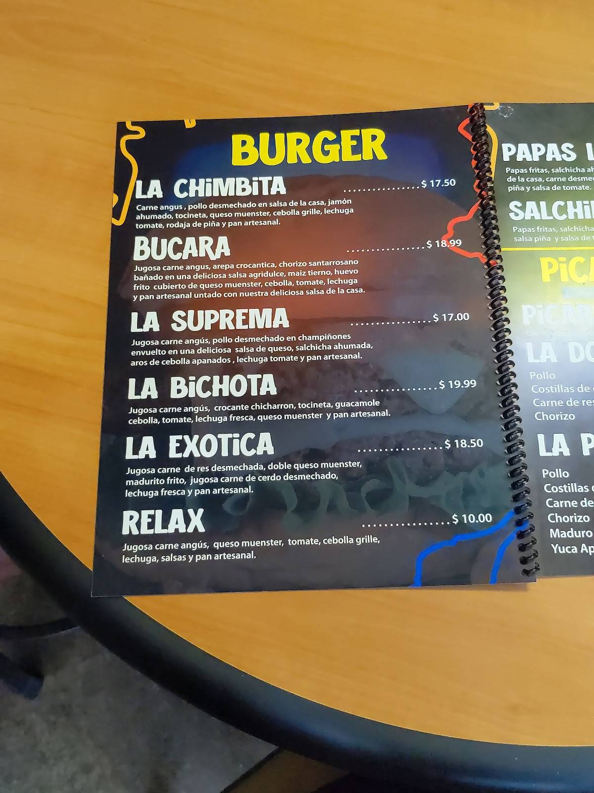 Colombian County меню