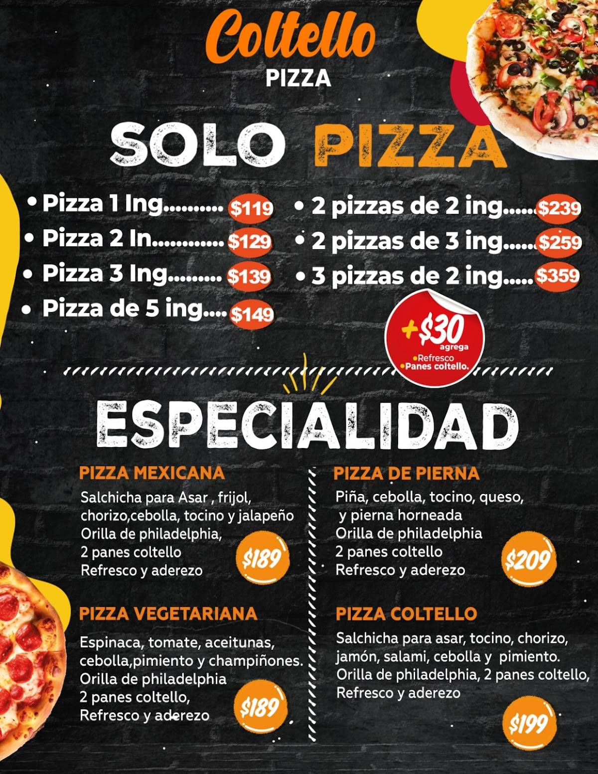Coltello Pizza меню