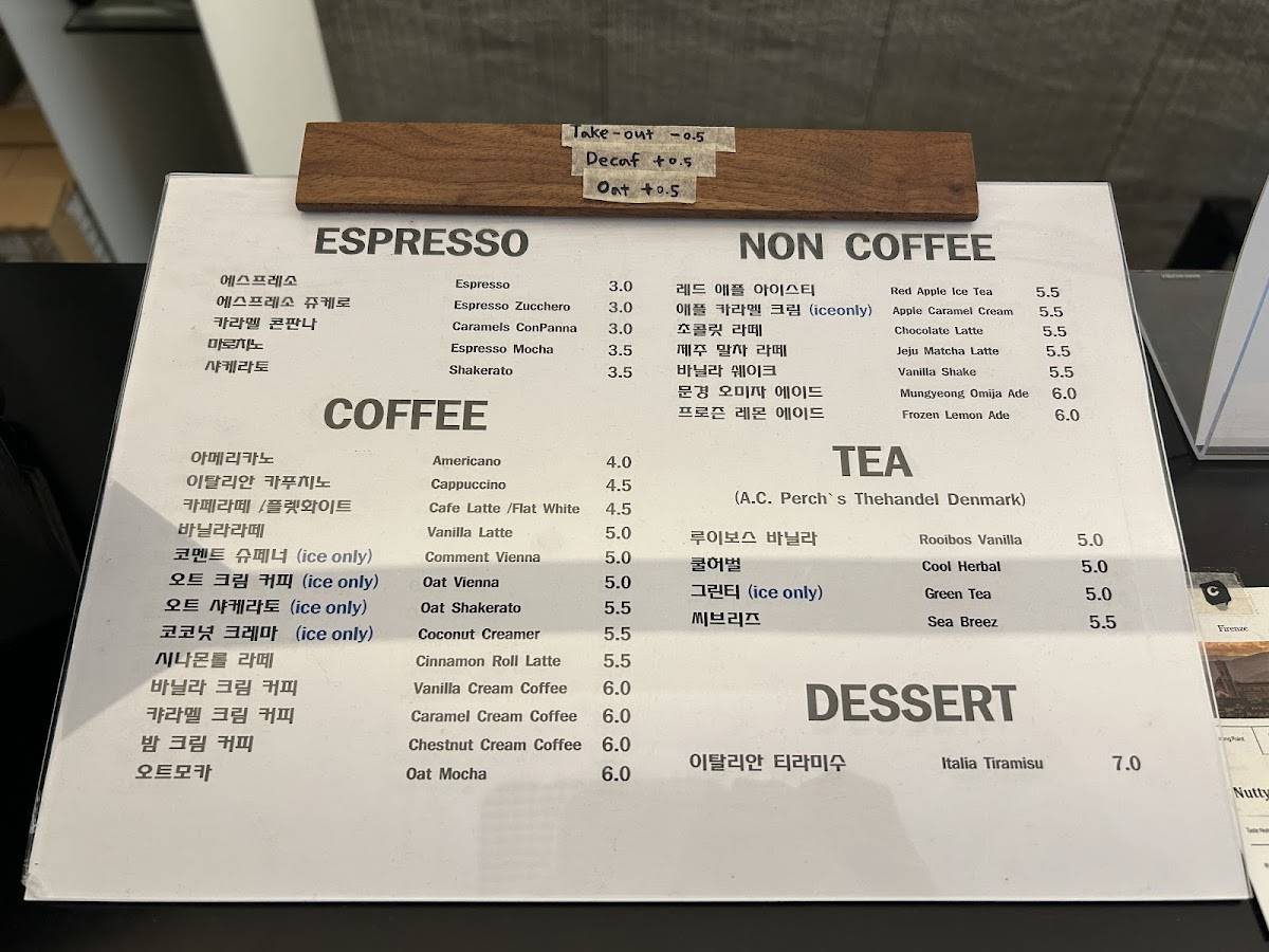 Comment Coffee меню