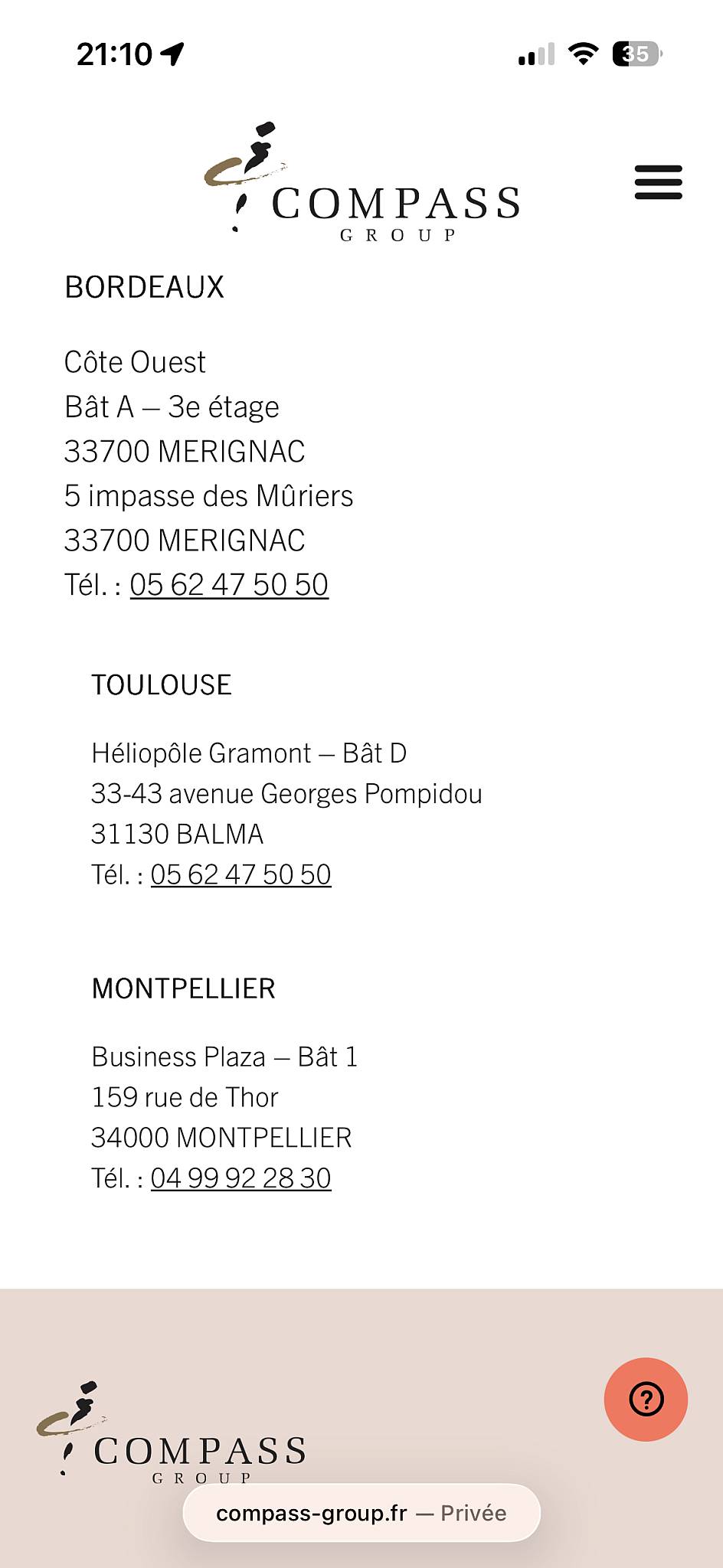 Compass Group France меню