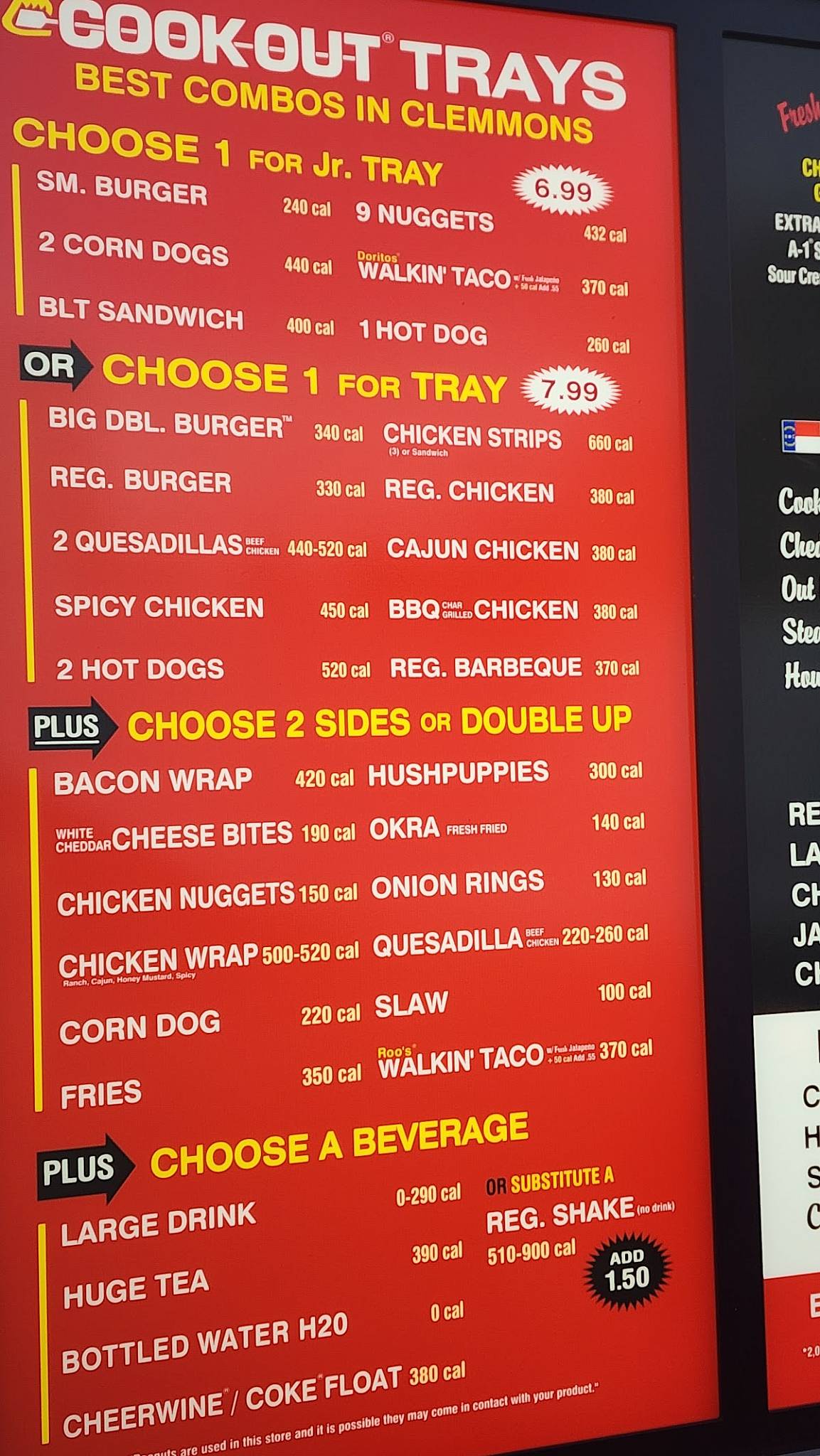 Cook Out меню