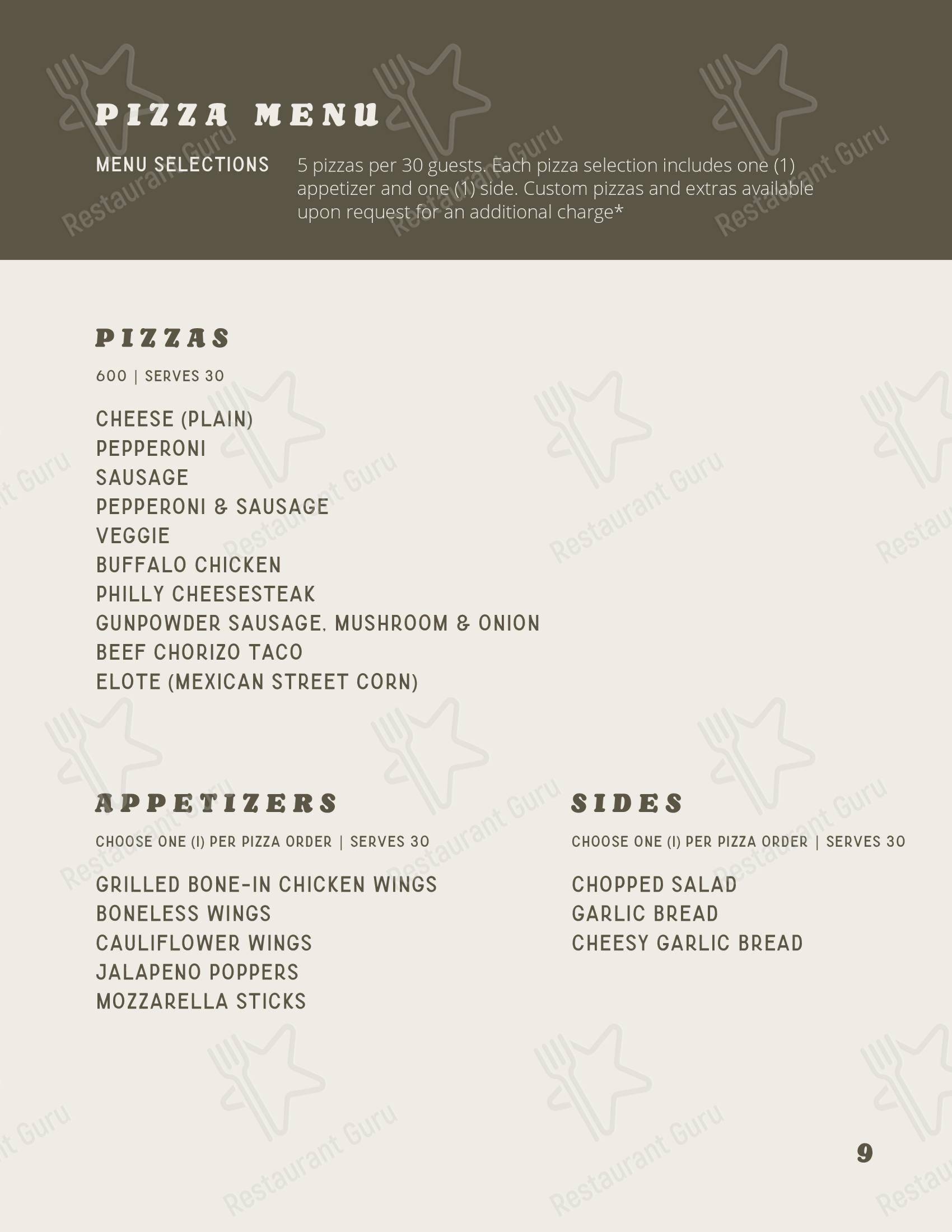 Lunch Menu ресторана Copper on King в Милуоках