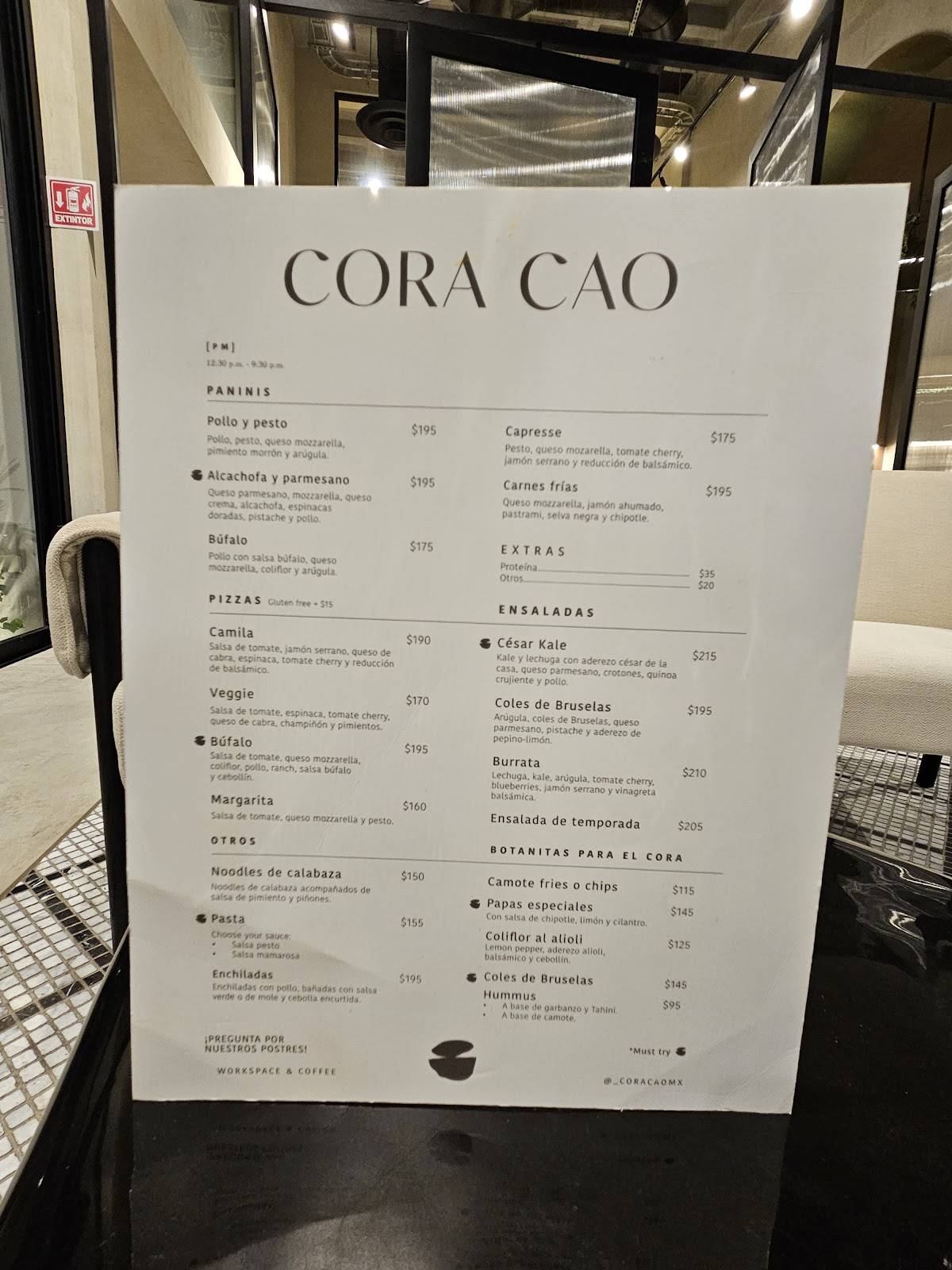Coracao меню