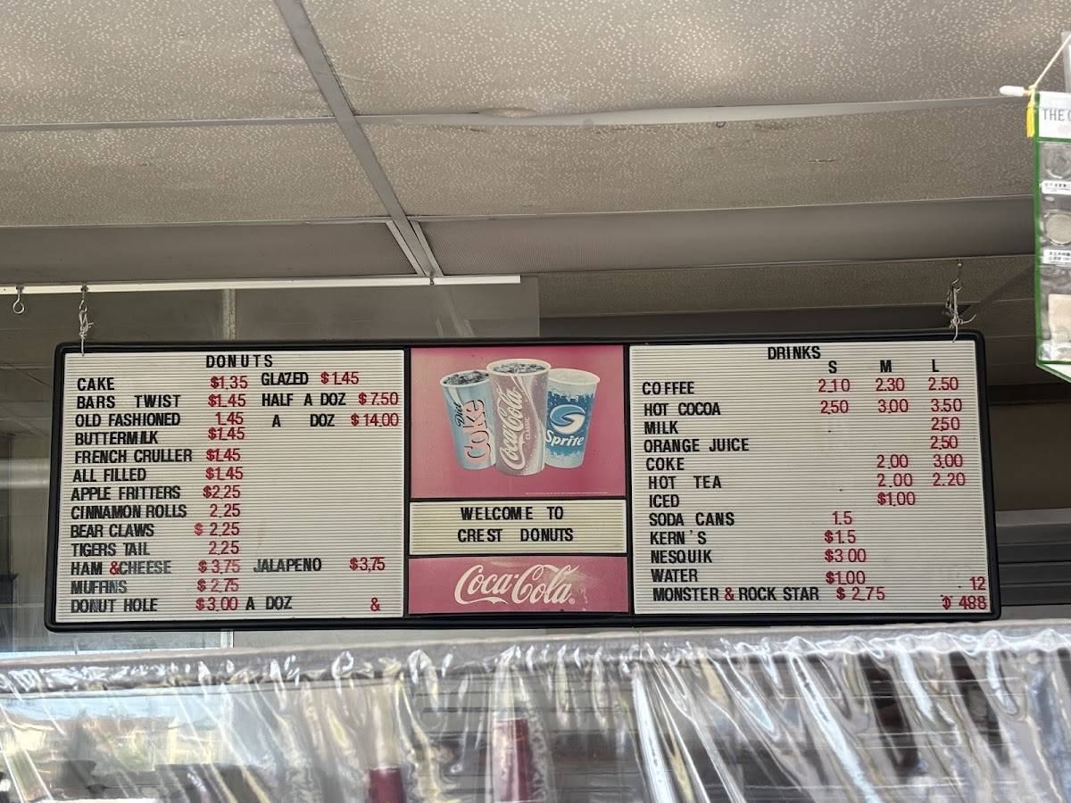 Crest Donuts меню