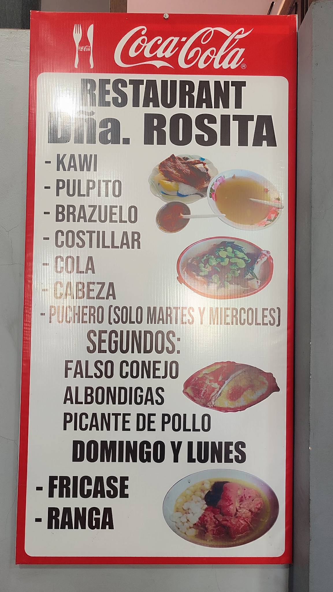 DOÑA ROSITA меню