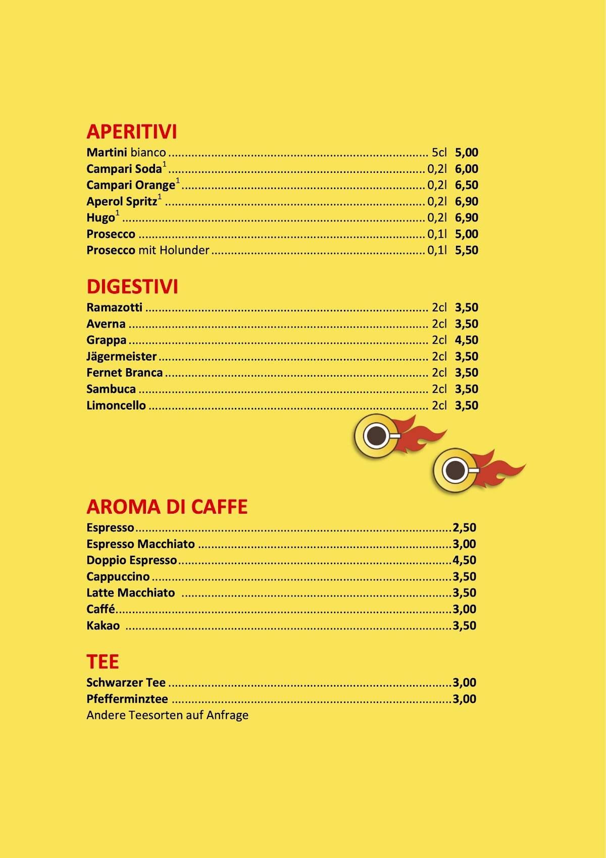 Da Piero Flammeria e Bar меню