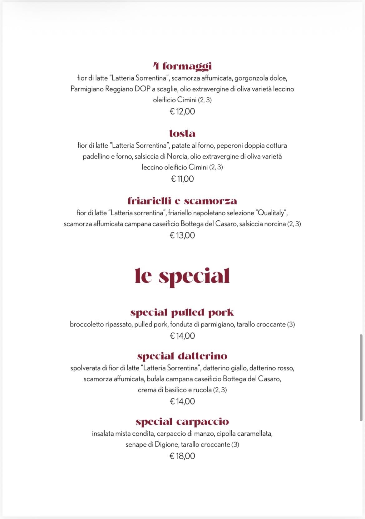 Ristorante Da Gusto меню