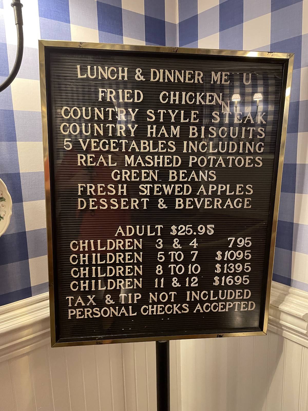 Dan'l Boone Inn меню
