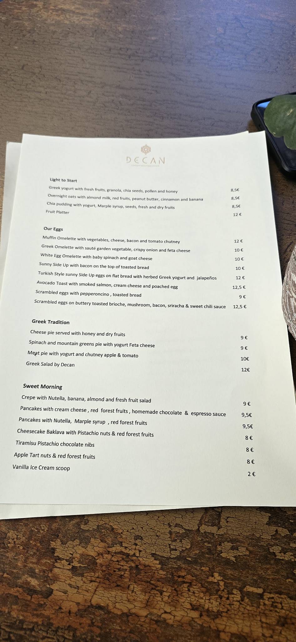 Decan Bistro and 7 Grams Breakfast Brunch (same place) меню