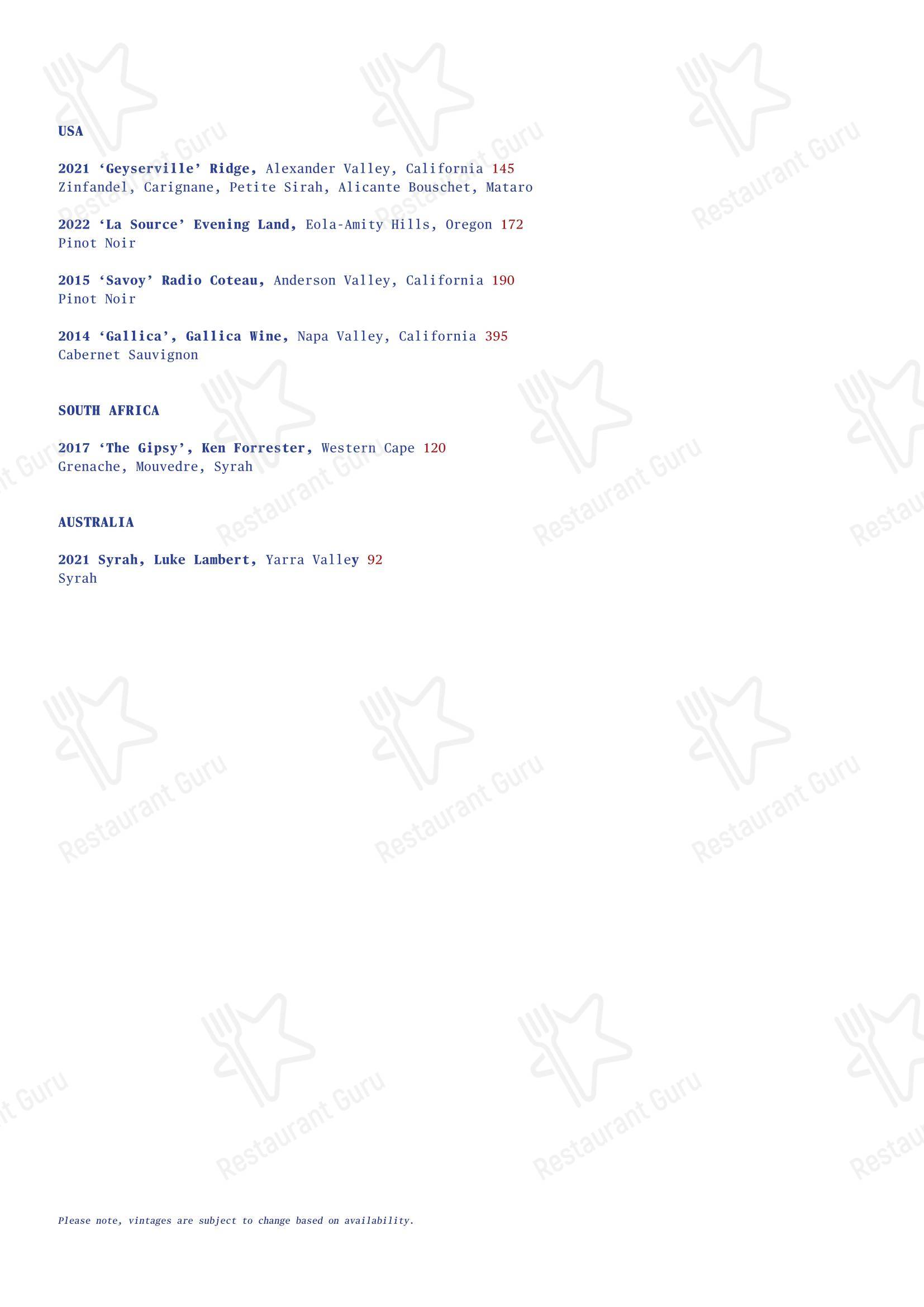 Decimo в Лондоне - Wine Menu