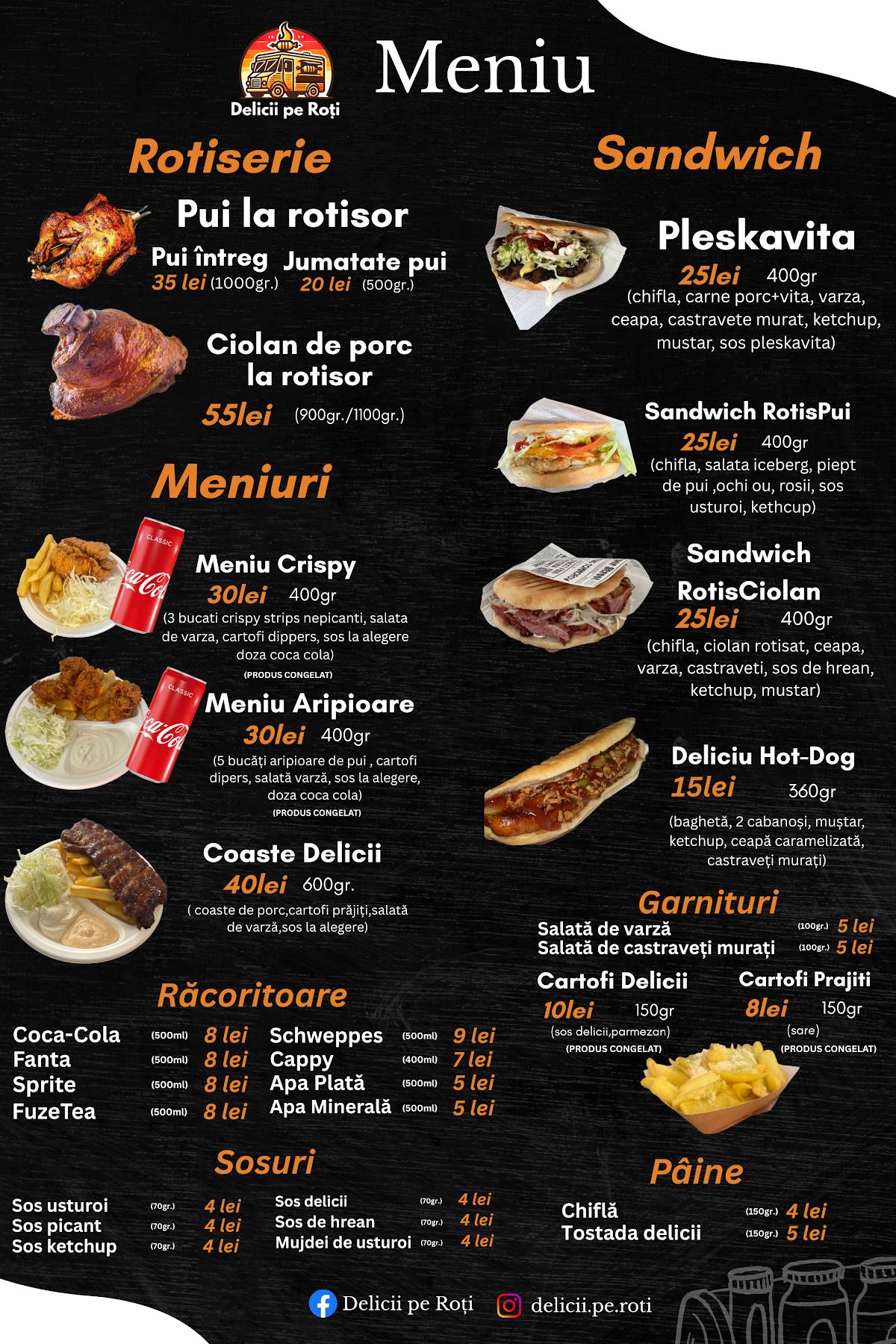 Delicii pe Roți меню