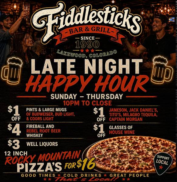 Fiddlesticks Bar & Grill меню