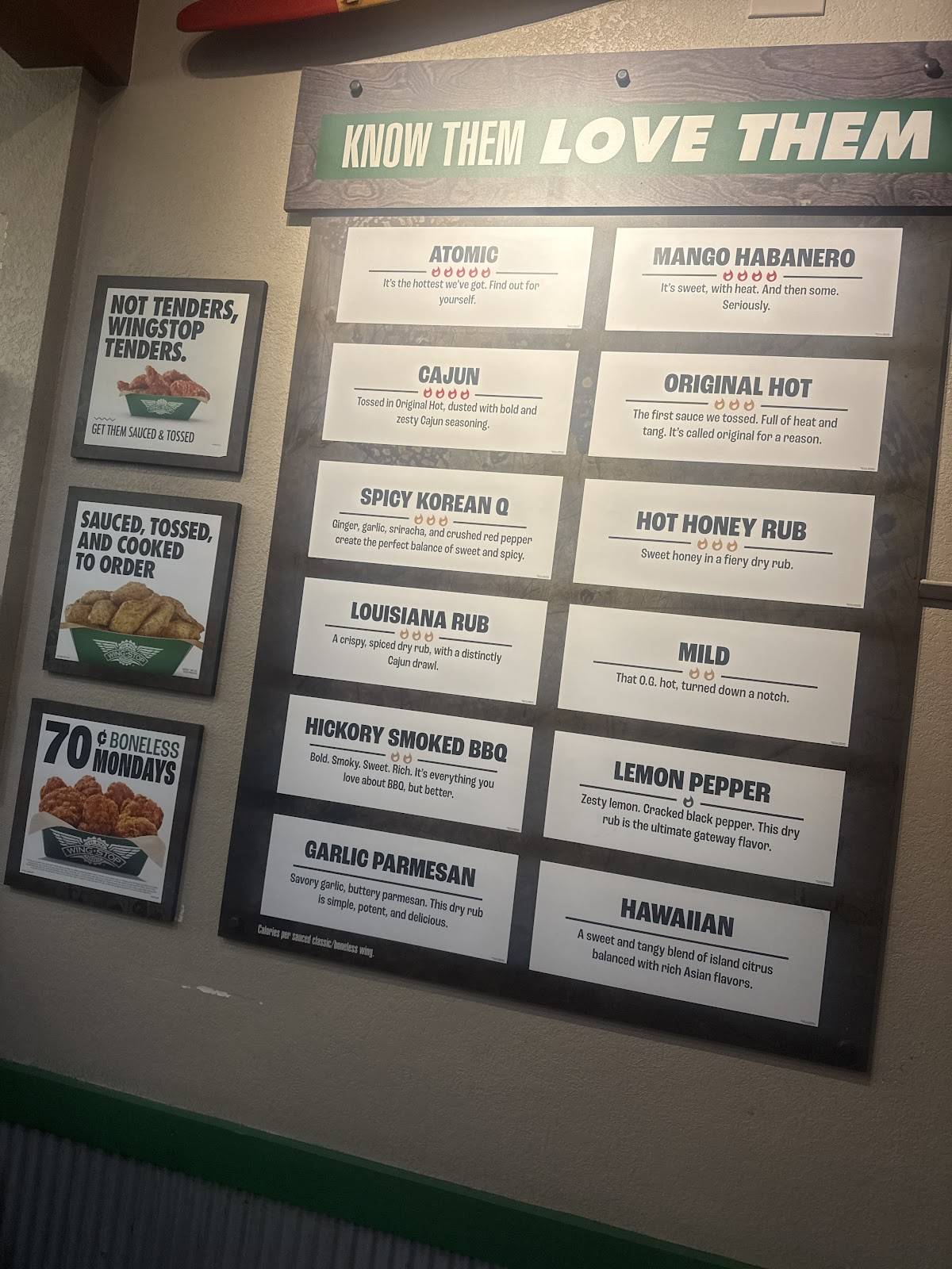 Wingstop меню