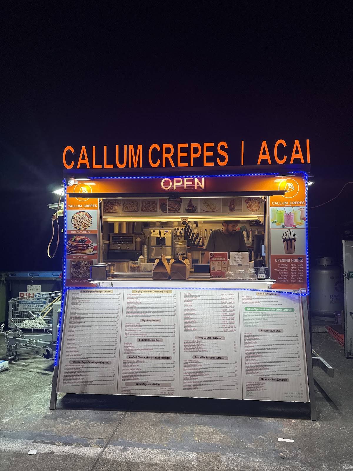 Callum Crepes меню