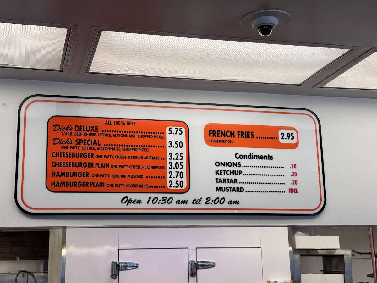 Dick's Drive-In меню