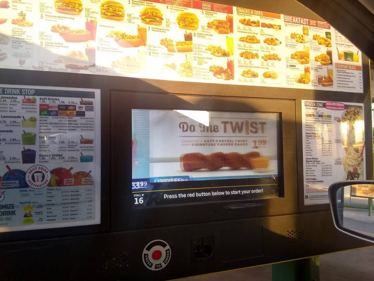 Sonic Drive-In меню