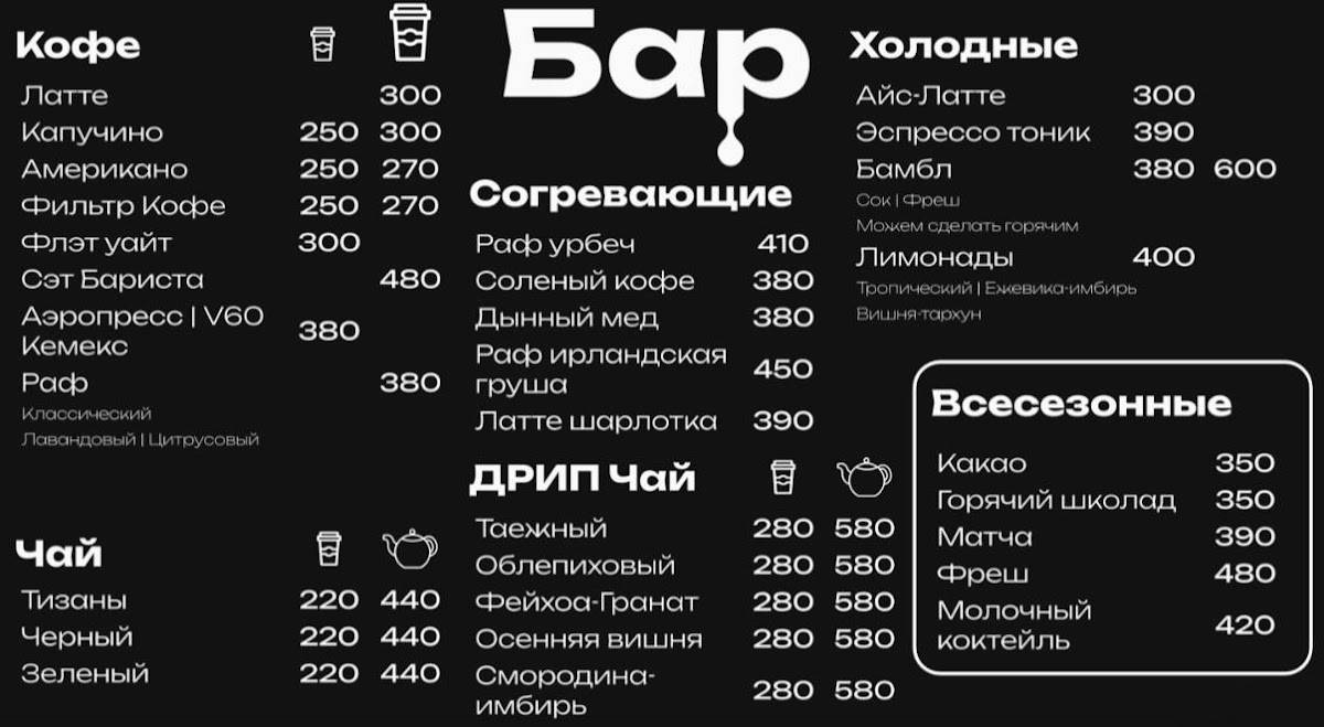 Дрип меню