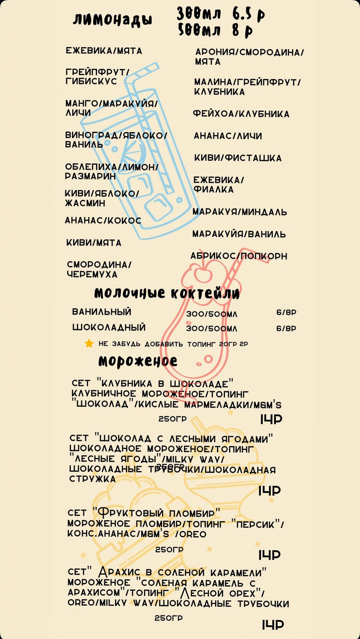 Эдисон кафе меню