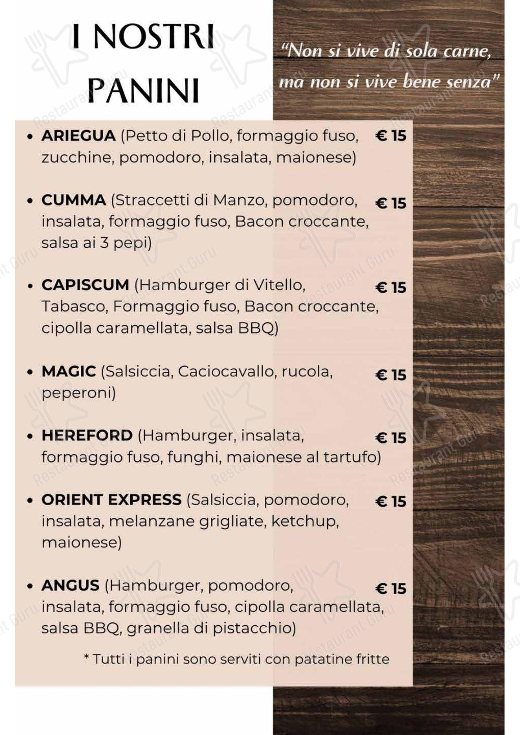 Меню ресторана El Churrasco - Основное меню
