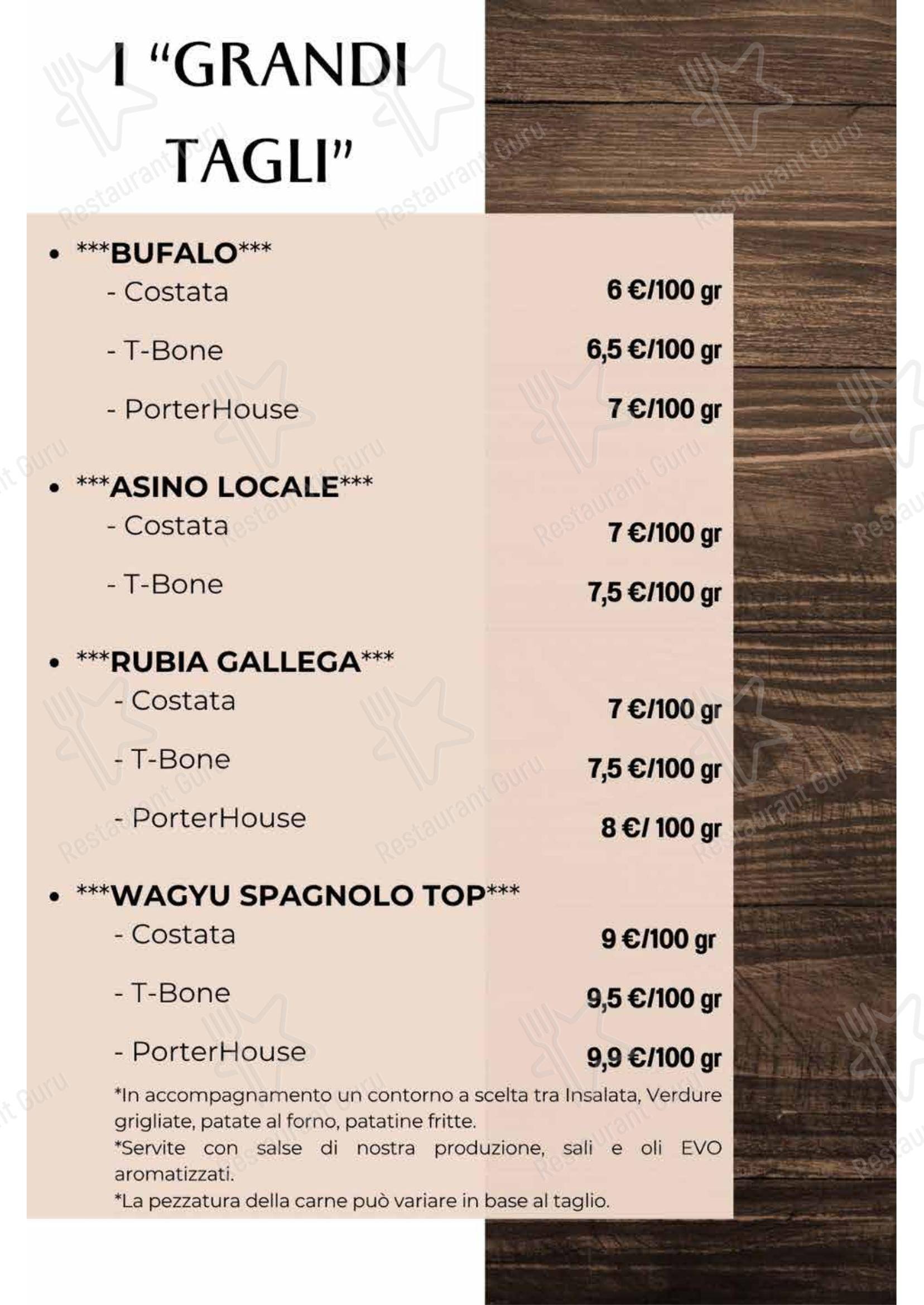 El Churrasco в Вьесте - Основное меню