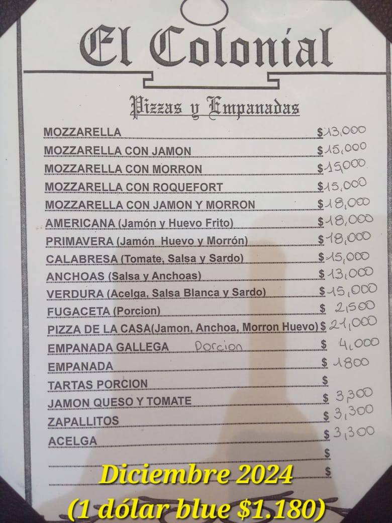 El Colonial bodegon меню