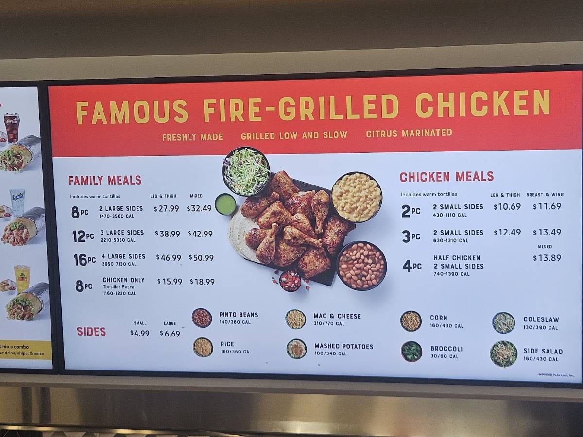El Pollo Loco меню