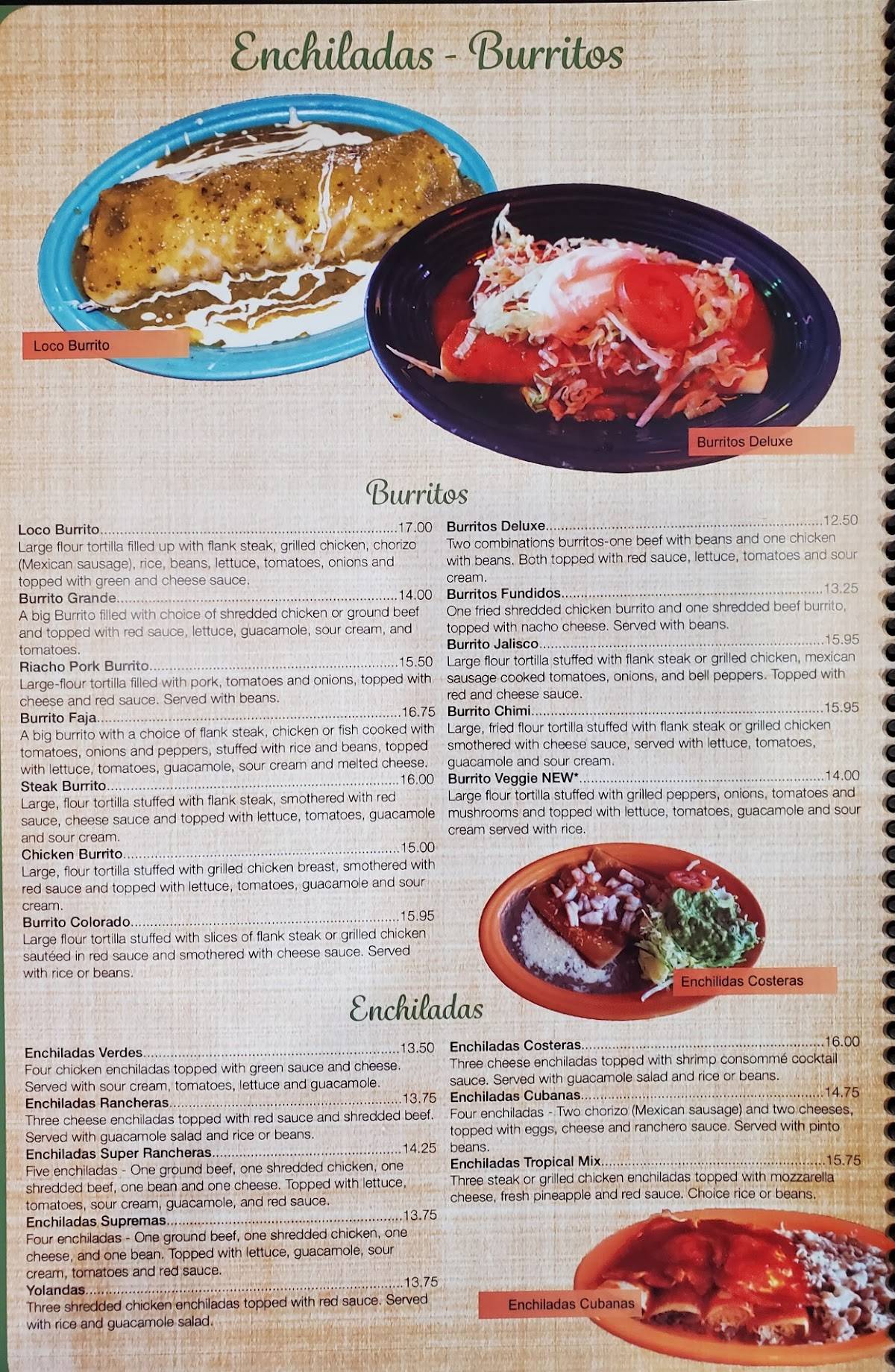 EL Riacho Mexican Restaurant меню