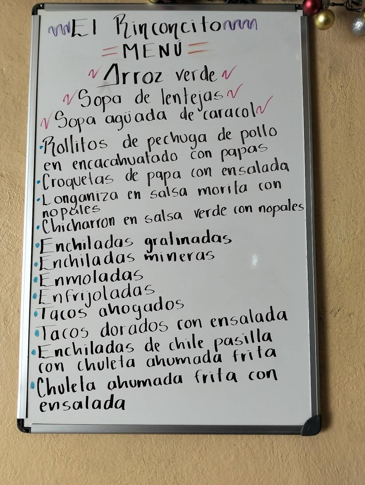El Rinconcito меню