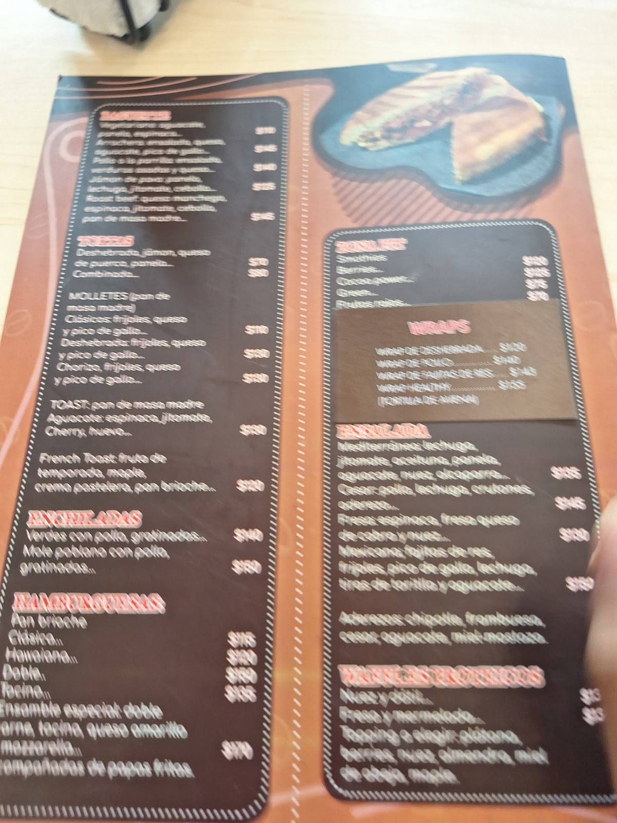 Ensamble Café меню